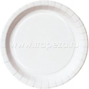Тарелка 230мм круглая ламинированная бумага белая
