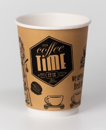 Стакан бумажный для горячих напитков двухслойный Coffee Time 350мл